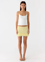 Elyssa Knit Mini Skirt - Lemon
