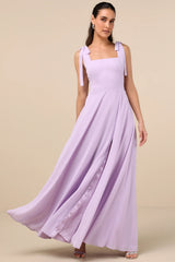 Love Me Forever Olive Green Tie-Strap Square Neck Maxi Dress