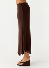 Kerrie Hanky Midi Skirt - Chocolate