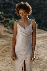 Monet Satin Gown | Champagne