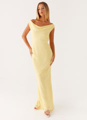 Brittany Chiffon Maxi Dress - Pastel Yellow