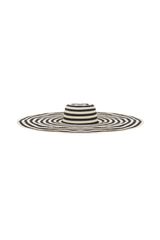 Cecil Straw Maxi Hat - Black And Neutral Stripe