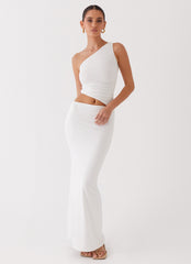 Seranella One Shoulder Maxi Dress - White