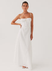 Elsie Broderie Maxi Dress - White