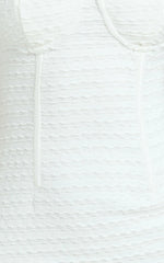 Marcelina Maxi Dress - Sweetheart Neck Bodycon Dress in Off White