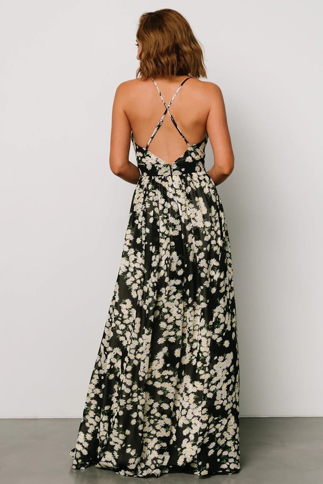 Brylee Maxi Dress | Black Flower Print