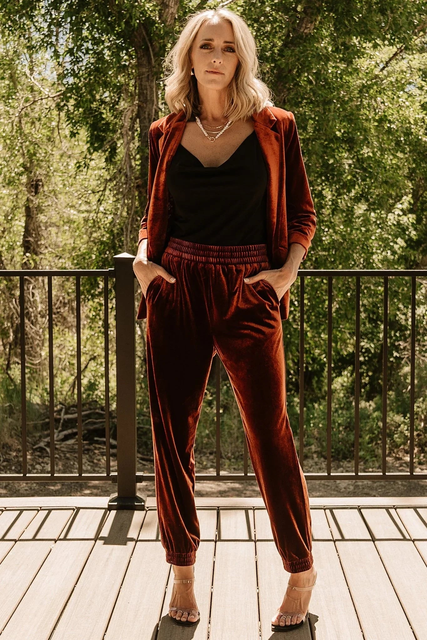 Brinton Velvet Blazer | Cinnamon