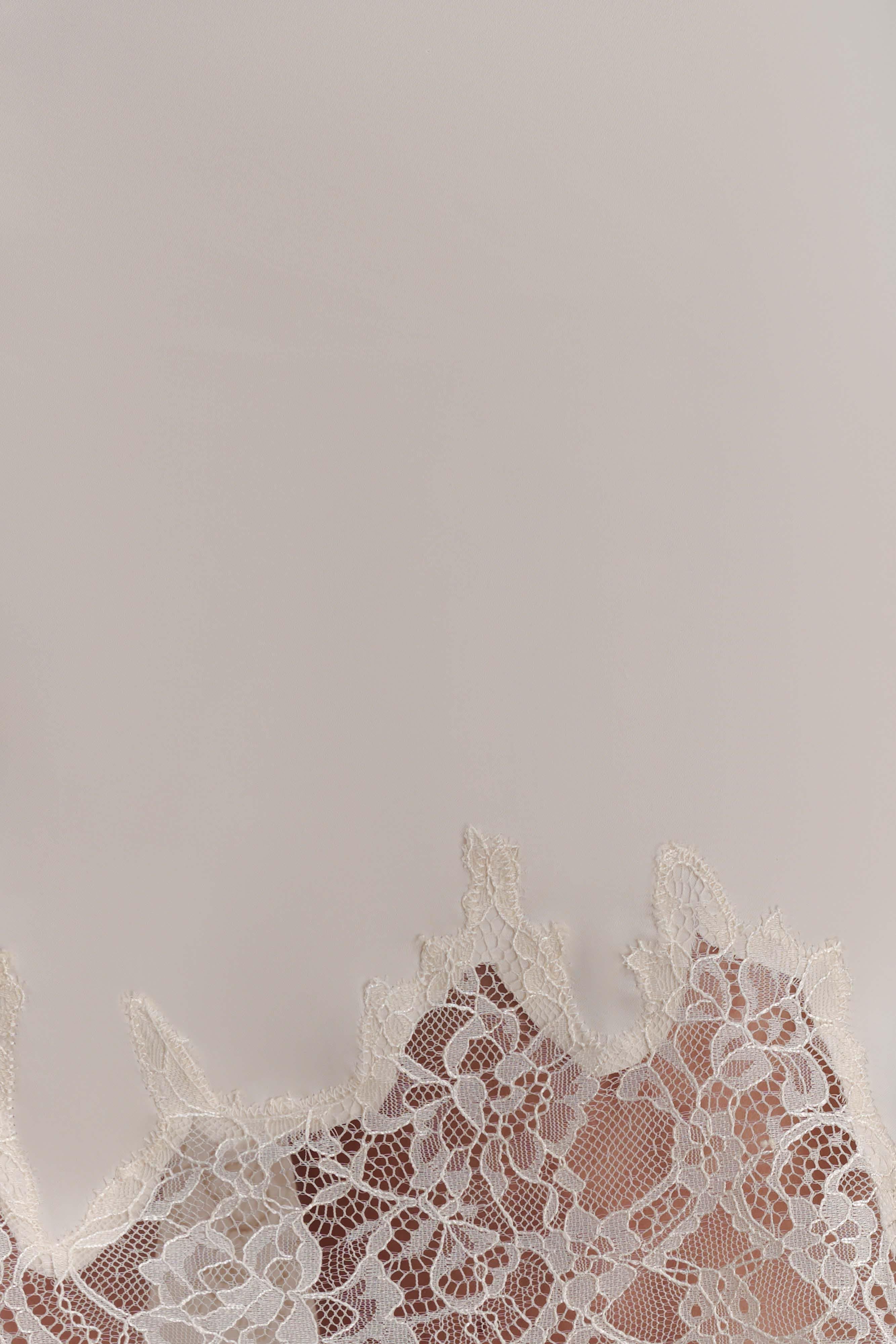 Nina Lace And Satin Mini Skirt - Ivory