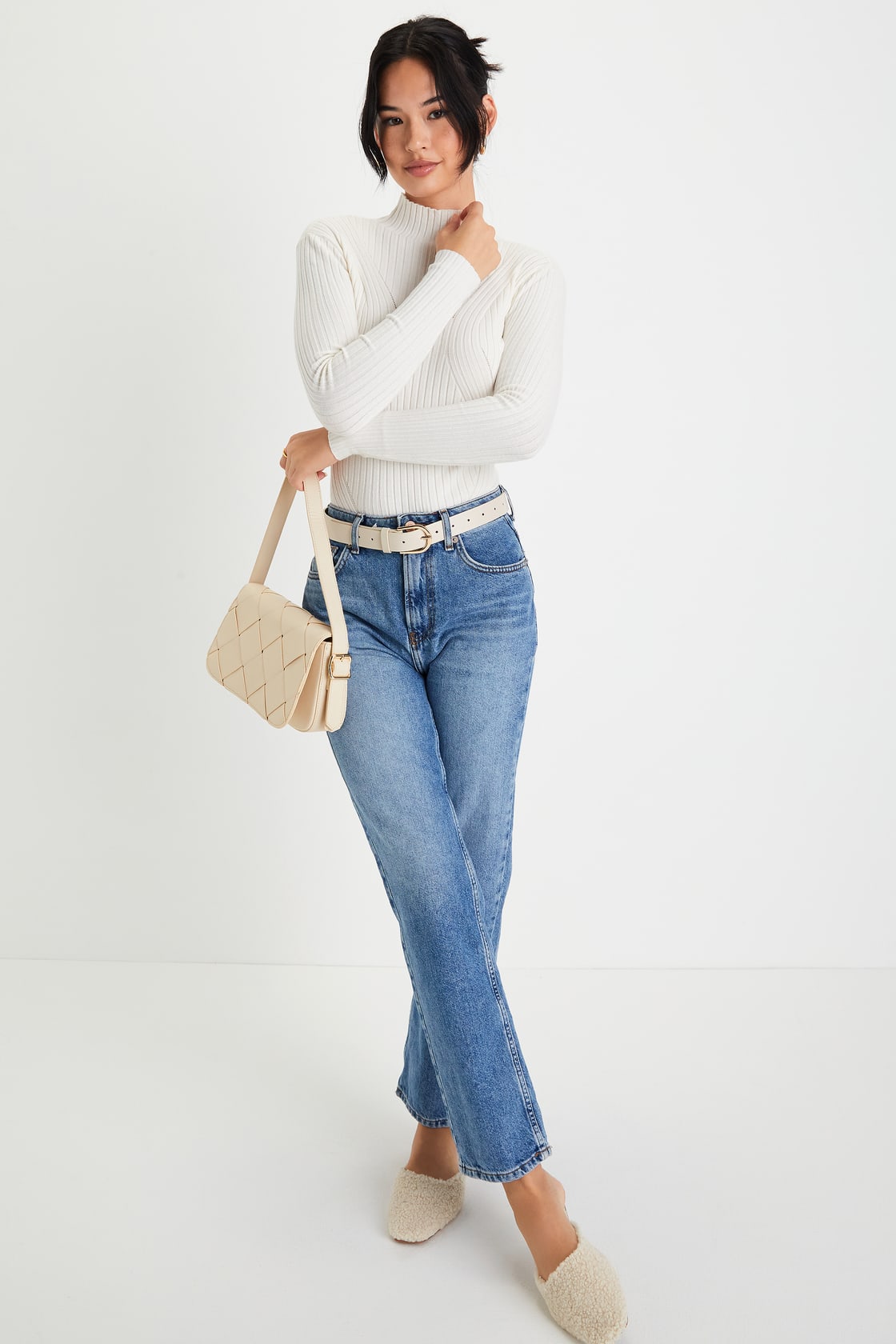 Crawford Black Long Sleeve Mock Neck Bodysuit