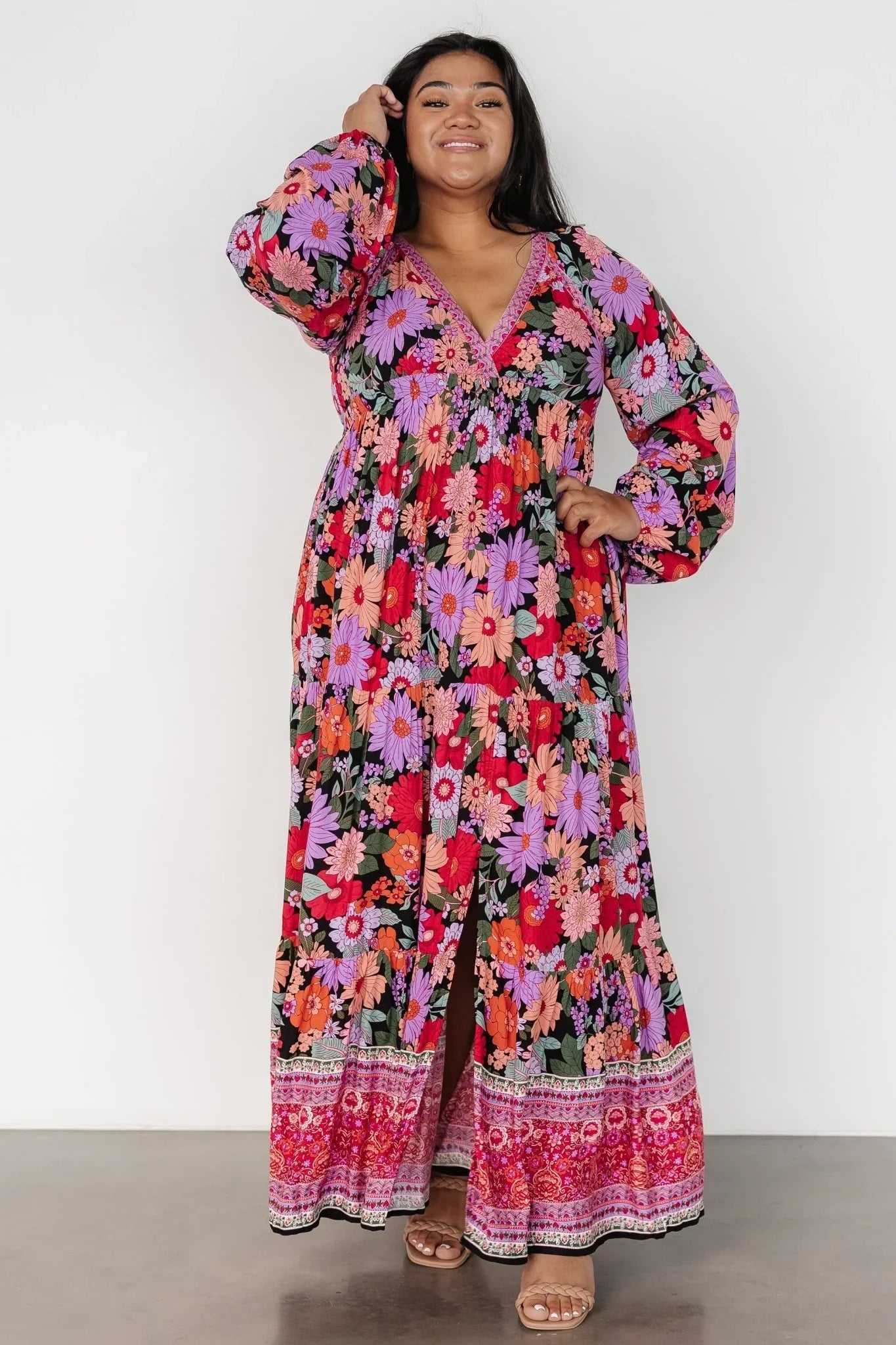 Malena Maxi Dress | Black Multi