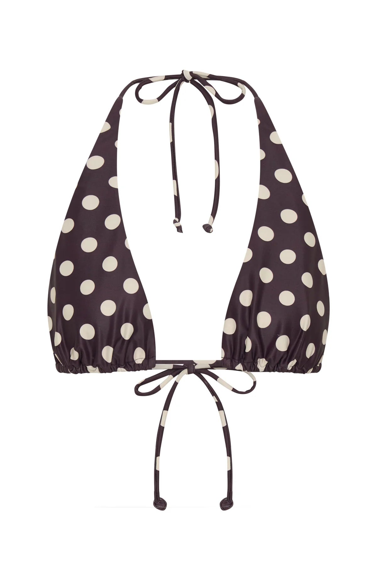Danica Bikini Top Choc/Cream Polka Dot