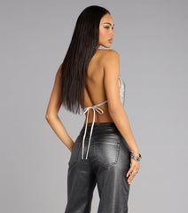 Spark Intentions Rhinestone Crop Top