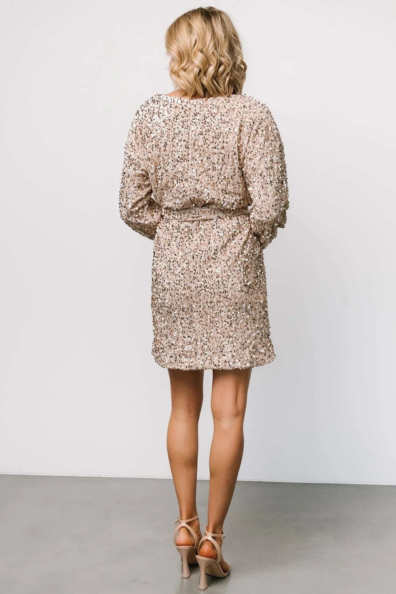 Jelena Sequin Short Dress | Champagne