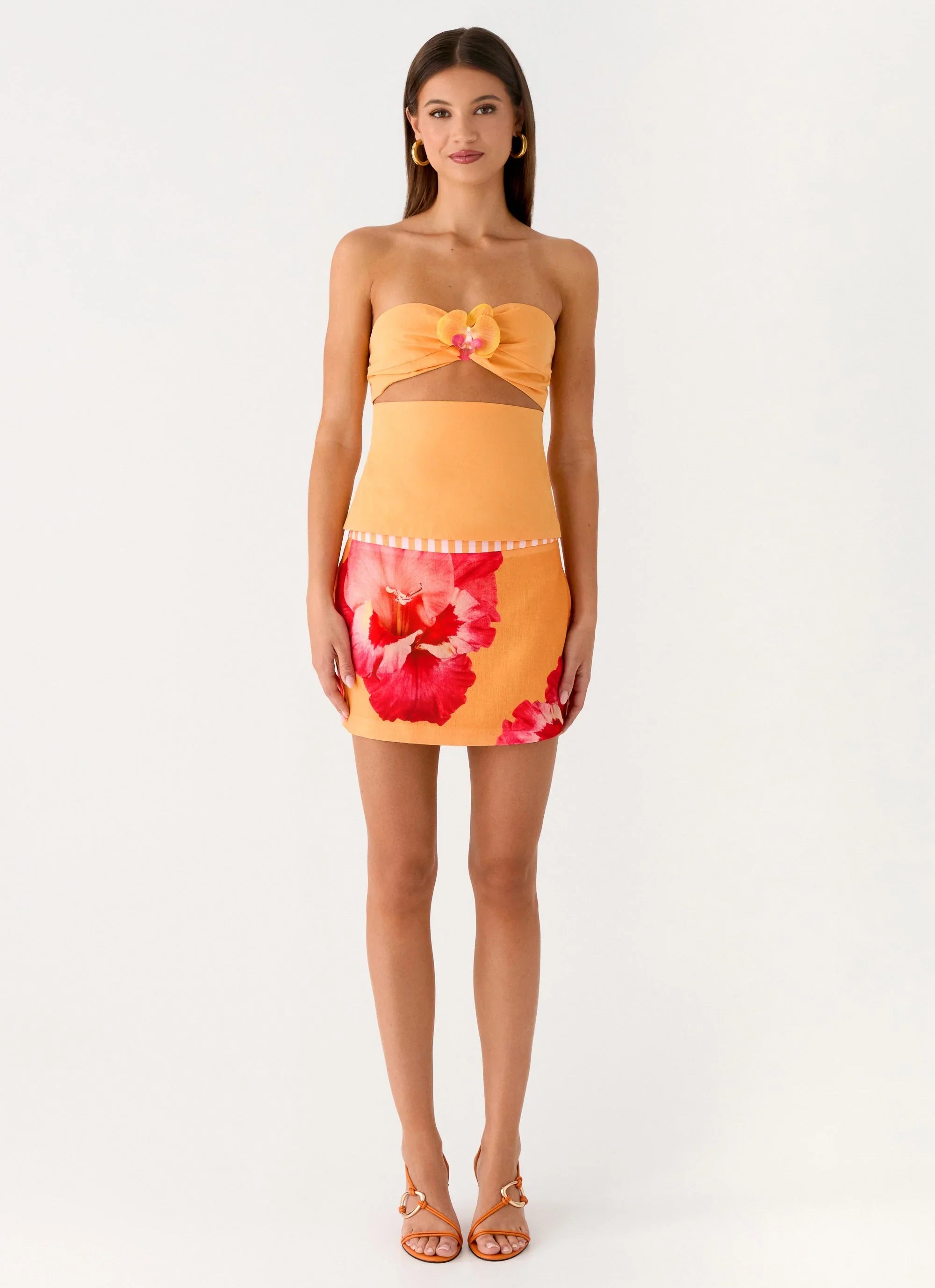 Kalya Mini Skirt - Orange