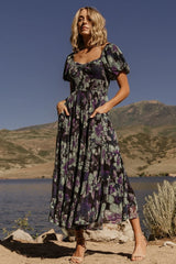 Suzy Maxi Dress | Dark Blue Multi