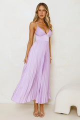 Exclusive Invite Satin Maxi Dress Lilac