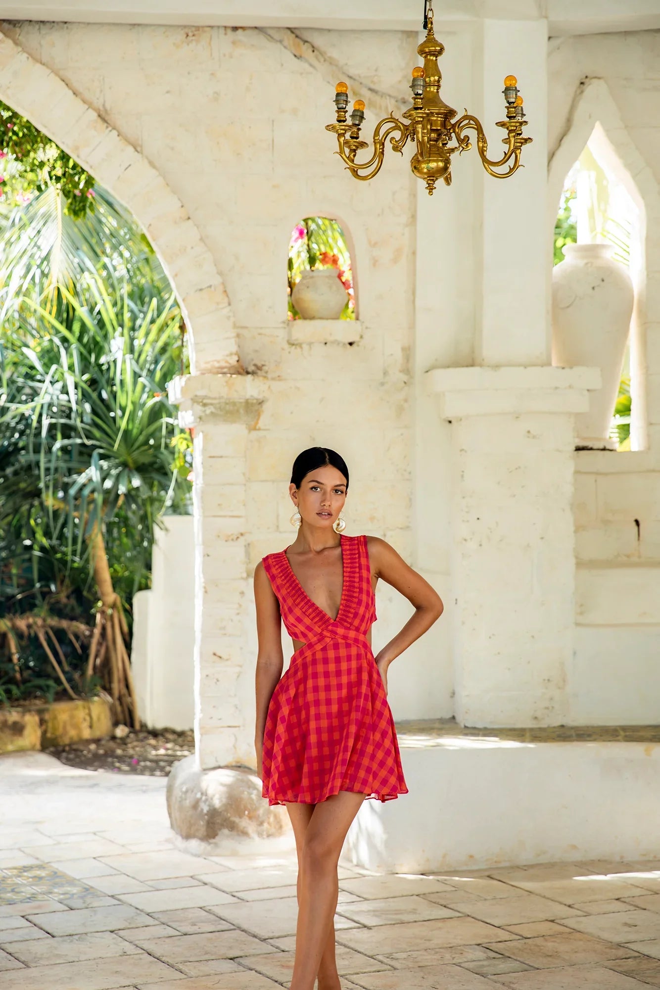 Peppamayo Sunset Picnic Mini Dress Pink
