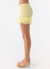 Elyssa Knit Mini Skirt - Lemon
