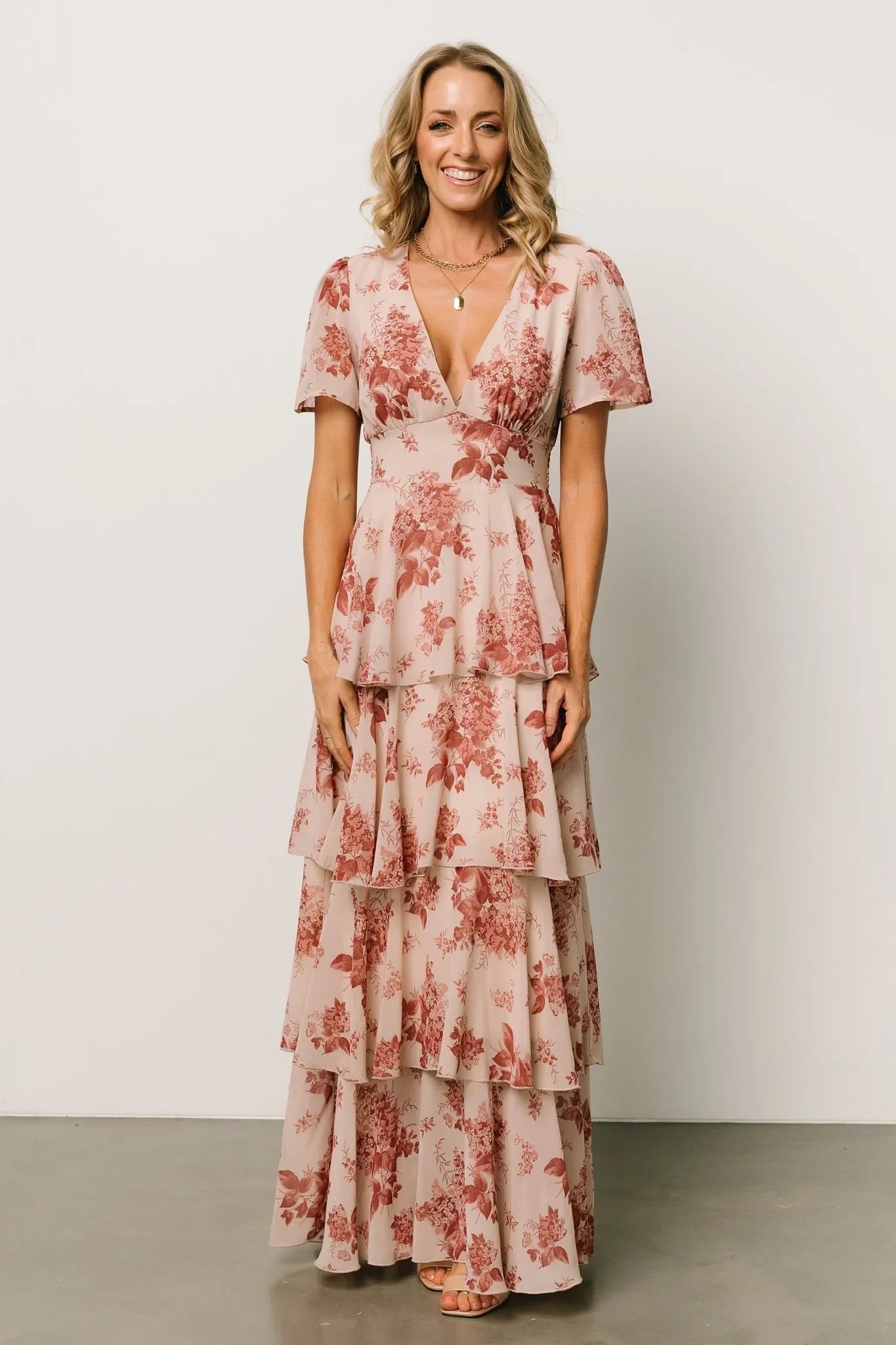 Montaigne Ruffle Maxi Dress | Rose Floral