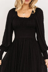 Renata Dot Maxi Dress | Black