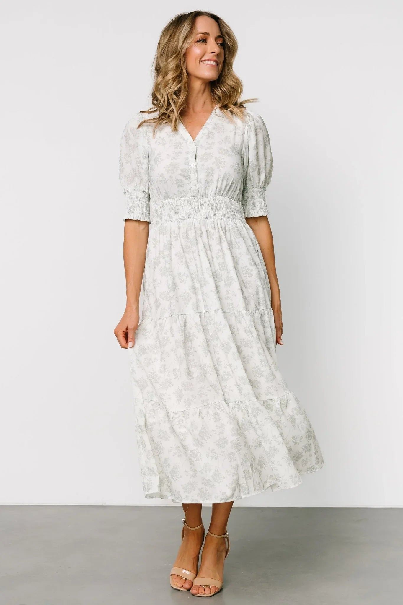 Miriam Midi Dress | Light Sage Floral