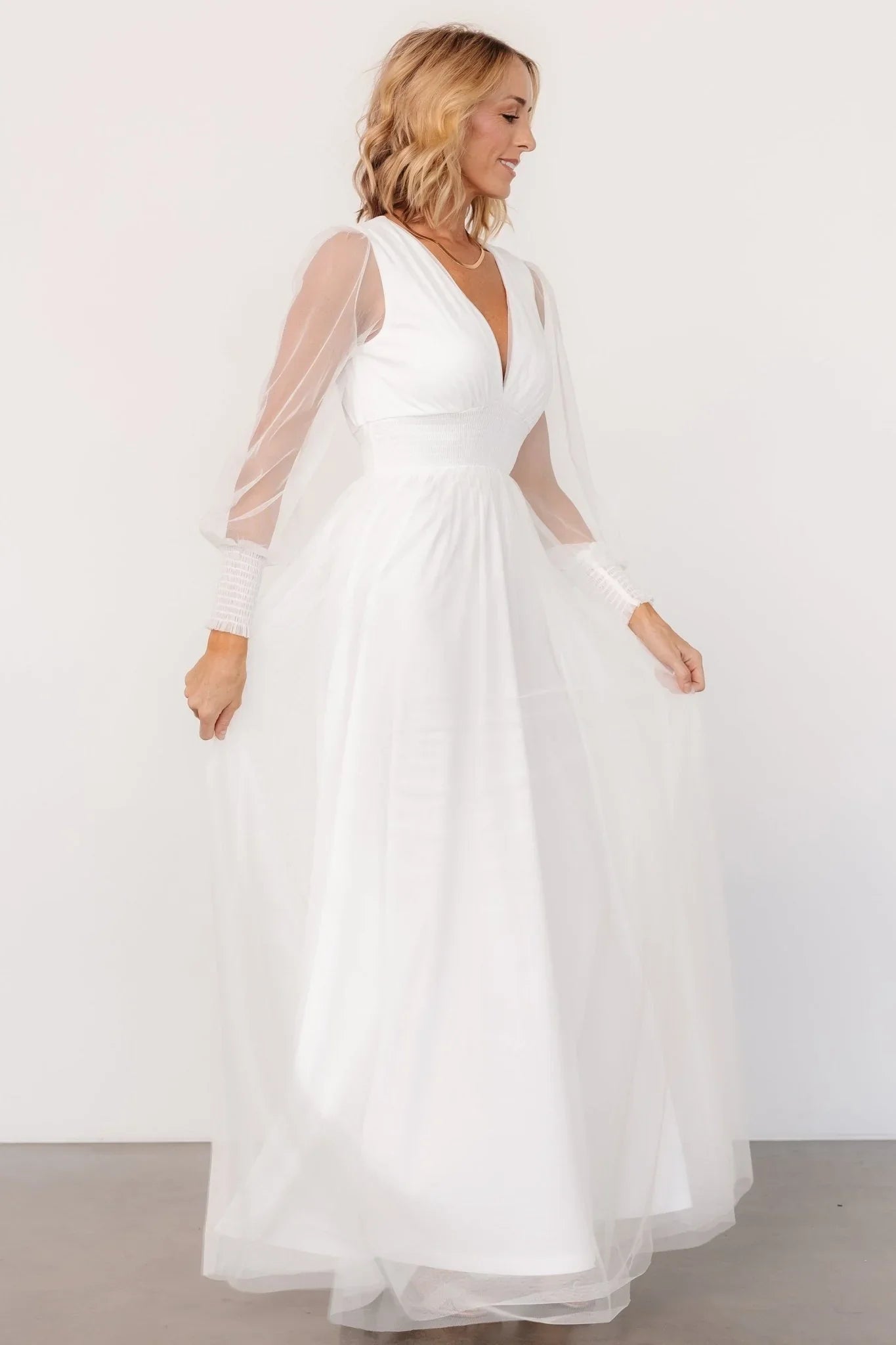 Layla Tulle Maxi Dress | White