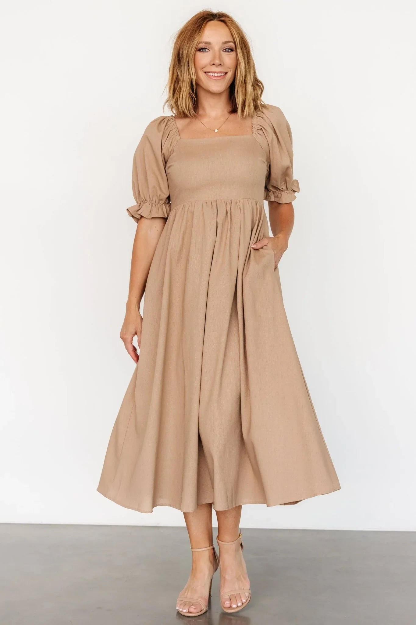 Britton Midi Dress | Tan