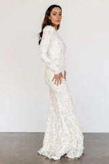 Porscha One Shoulder Gown | Cream
