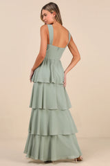 Carlynda Black Tiered Bustier Maxi Dress