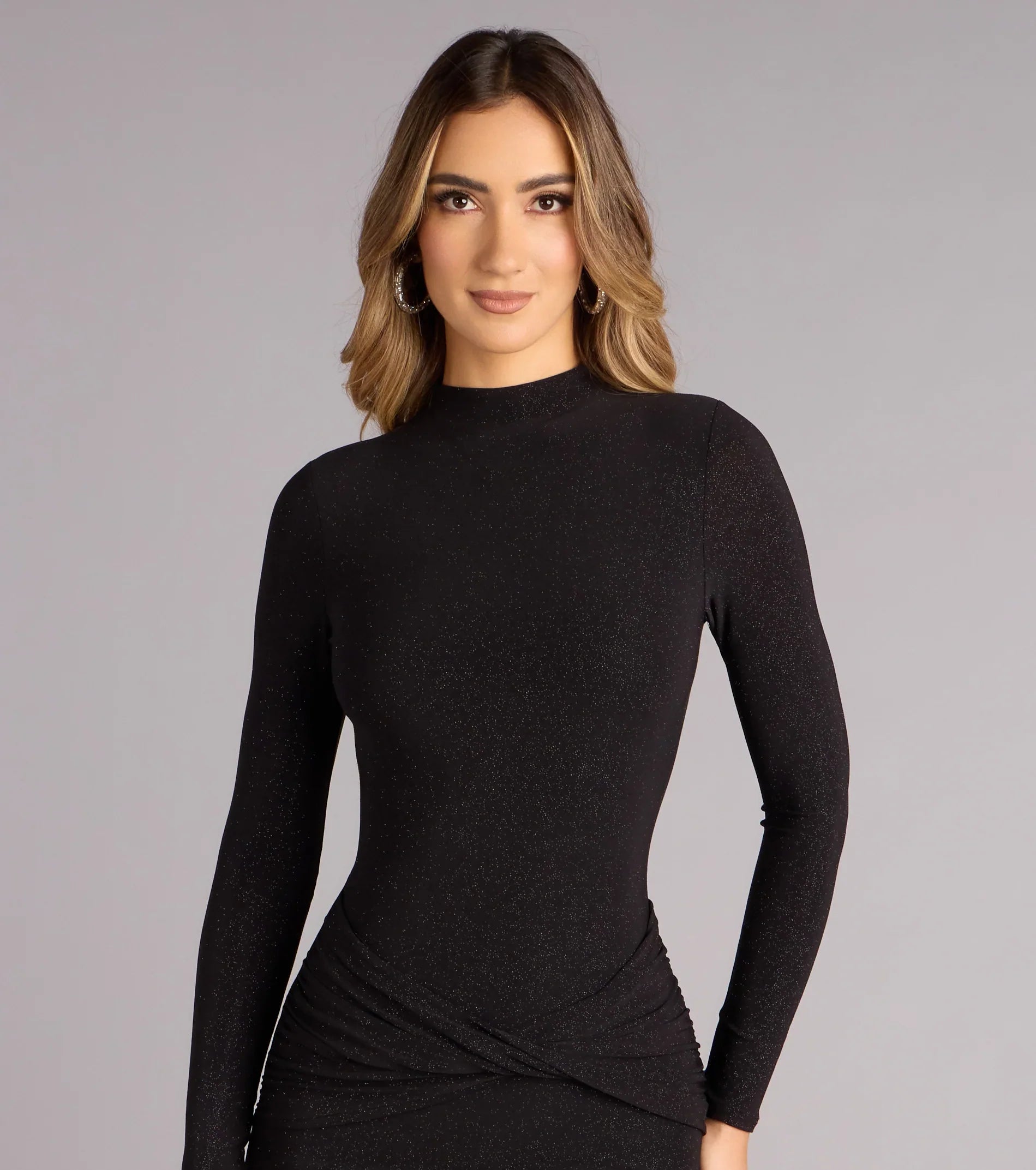 Low Key Dazzle Glitter Mini Dress