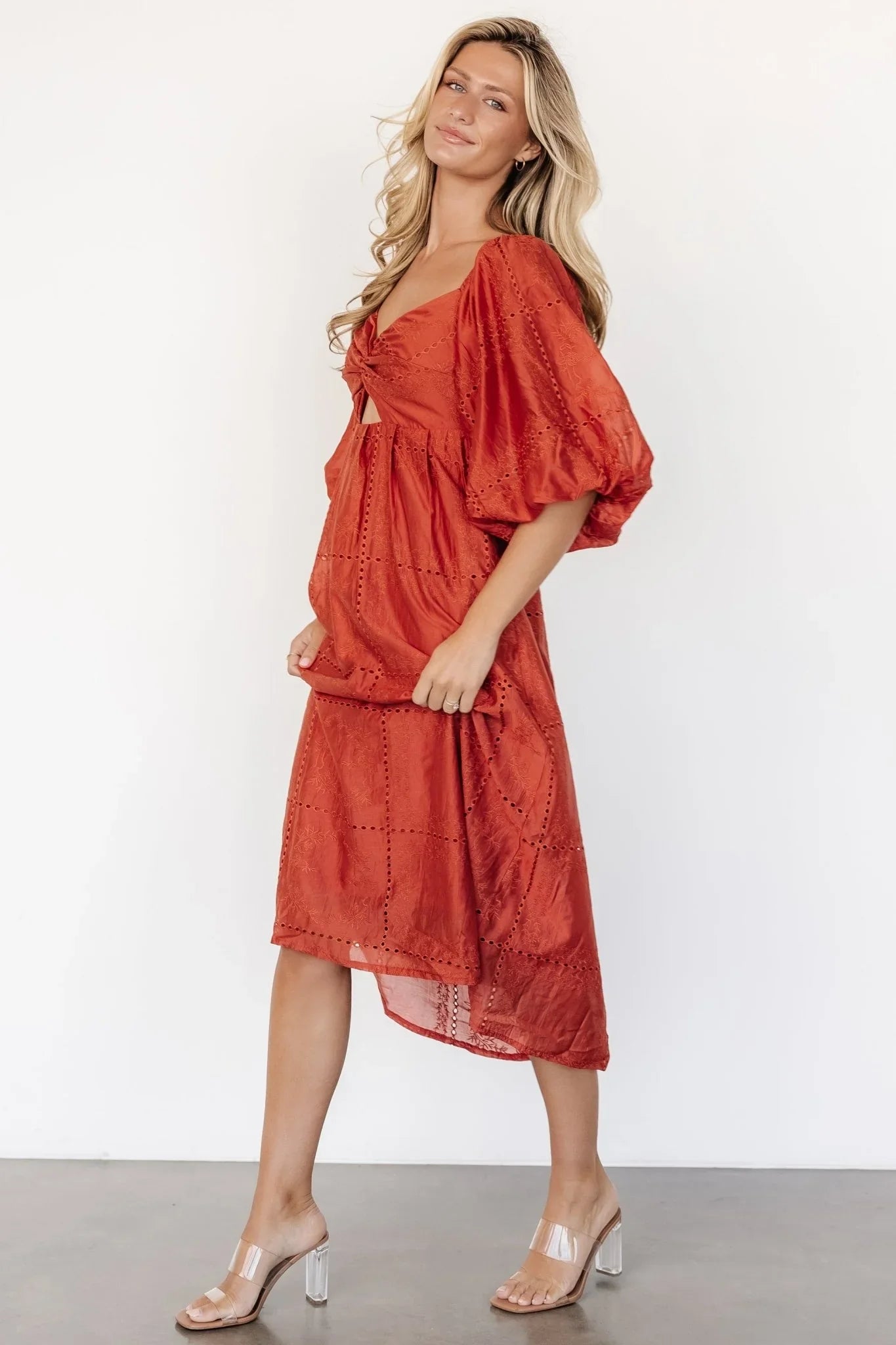Brynn Midi Dress | Rust