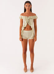 Fantasise Knit Mini Shorts - Mint