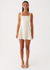 Jamaya Tie Mini Dress - Ivory