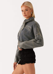 Lilith Boxy Denim Jacket - Vintage Wash