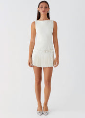 No More Excuses Belt Mini Dress - Ivory