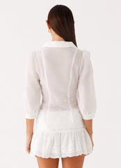 Sync Love Broderie Mini Skirt - White